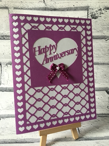 Happy Anniversary Lattice Cut Card