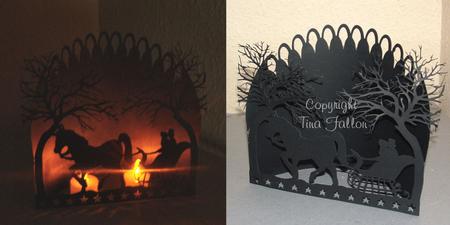 Winter Christmas Sleigh and Trees Cutting File