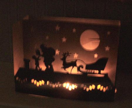 Santa on the Rooftop Luminaire Format Tealight Holder