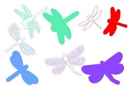 Set of Dragonflies with Backers