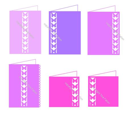 6 Butterfly Border Card Templates