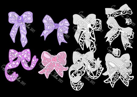Filigree Bow Assortment 4 Bows with Layers