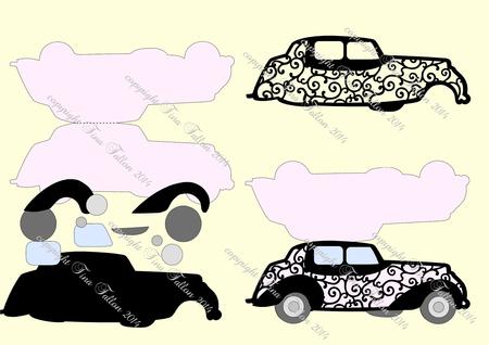 Wedding Car / Limousine No 2 Card Template and Topper
