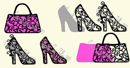 Filigree Handbag Bag and Shoe