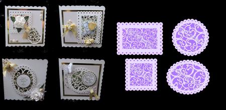 Filigree Design Set 4 Card Toppers