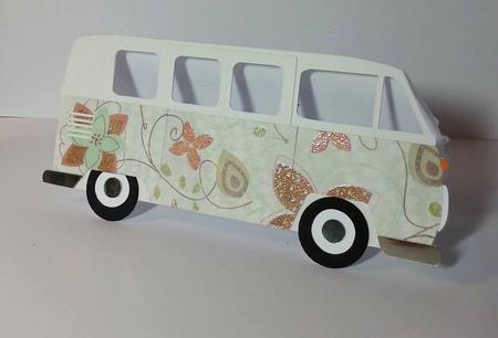 Campervan Side on Shaped Card