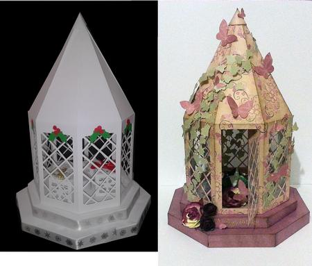 Lantern on Plinths Design 2 for Christmas Weddings etc machine and handcut template