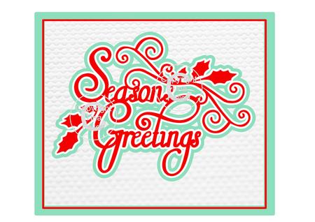 Swirly Holly 3 Layered Seasons Greeting Christmastopper