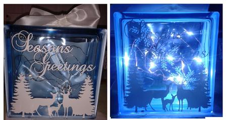 Christmas Winter Deer for Vinyl glass blocks cards Glass