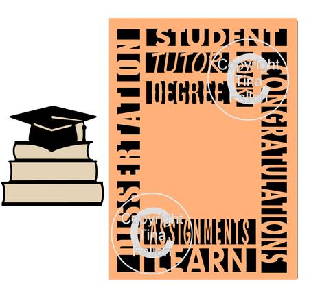 Graduation Card with Mortar and Books