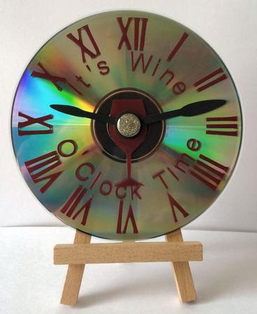 Wine O Clock Cogs Clock Face for Cd's / 45's / Lp's