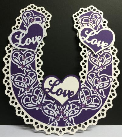 Bridal / Bride Wedding Horseshoe - Ornate Hearts + Box