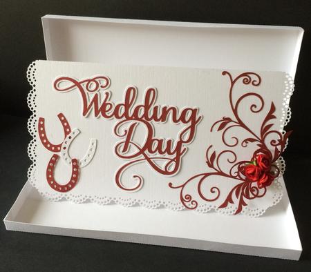 Wedding Card with Flourish - Card Box Included