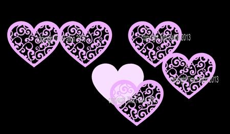 Filigree Wedding Hearts Toppers Love