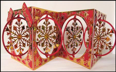 Accordian Card - Christmas Snowflake