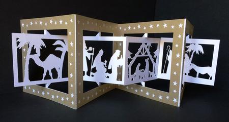 Accordian Card -christmas Nativity - multi Formats