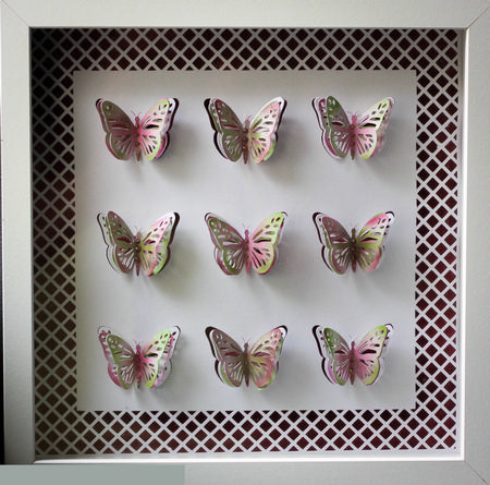 Layered Butterfly Pop Out Collage Design (c) 3 x 3