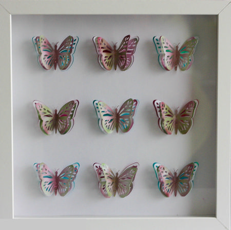 Layered Butterfly Pop Out Collage Design (b) 3 x 3 (9 Butter