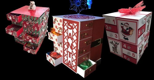 24 Drawer Advent Christmas Cube with Optional Christmas Santa Outfit 
