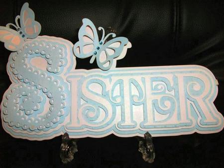 Sister Scalloped 5 Layer Card Topper With Butterfly