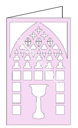 Church Window Shaped Card Blank With Font