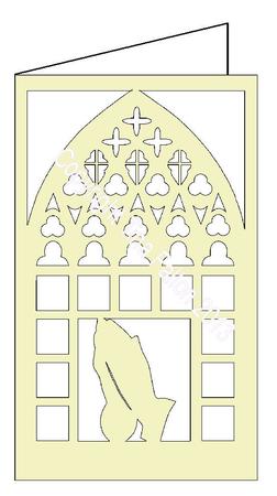 Church Window Shaped Card Blank With Praying Hands