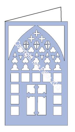 Church Window Shaped Card Blank With Cross