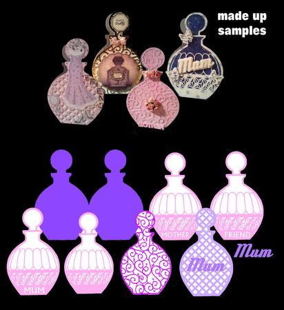 Perfume Bottle Card Template And 6 Toppers