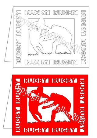 Rugby Players Blank Card Template - Cutting Machine File
