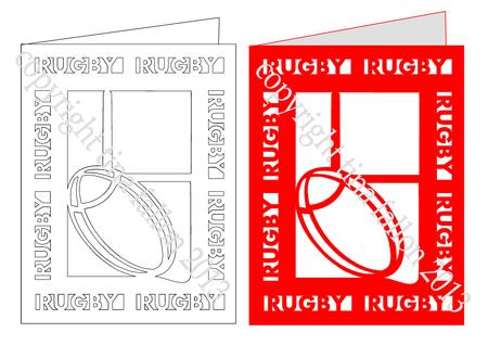 Rugby Ball Blank Card Template - Cutting Machine File