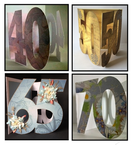 30th / 40th / 50th / 60th /65th And 70th Gatefold Style Card multi formats