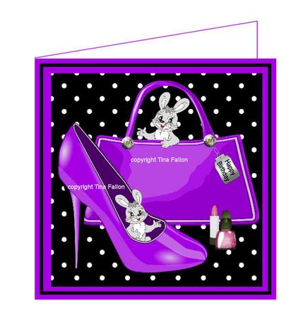 Handbag Bunny Card And Also A Single Topper
