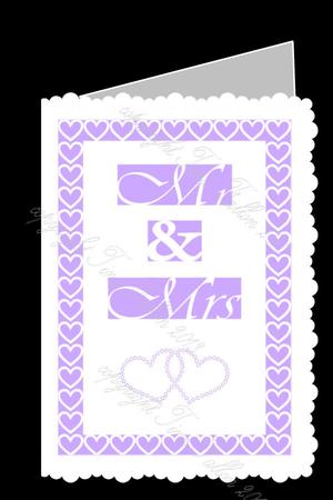Mr & Mrs Wedding Card Heart Edged Cutting Machine File