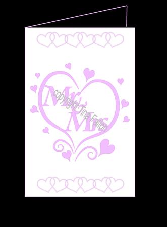 Mr & Mrs In A Heart Wedding Card Cutting Machine File