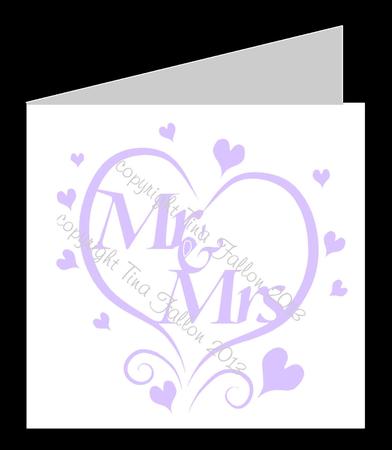 Mr & Mrs Wedding Heart Square Card Cutting Machine File