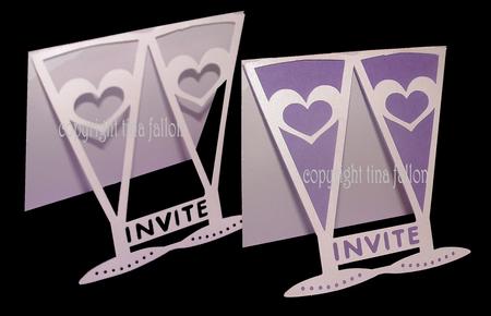 Wedding Glasses Cut Out Invitation