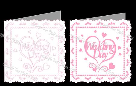 Wedding Day In Heart Card Template Cutting Machine Fi