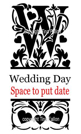 Wedding Day Decorative Letter Vinyl Word Art File