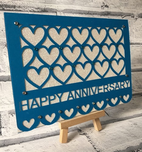 Happy Anniversary Hearts Card Template