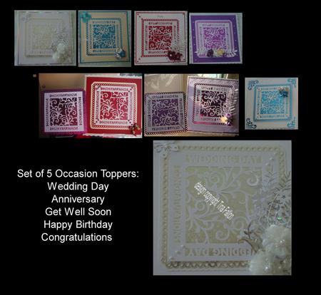 Set Of 5 Occasion Card Toppers With 2 Mats Files