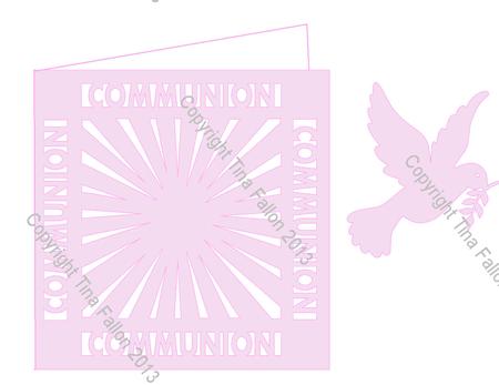 Communion Card Template With Dove No4