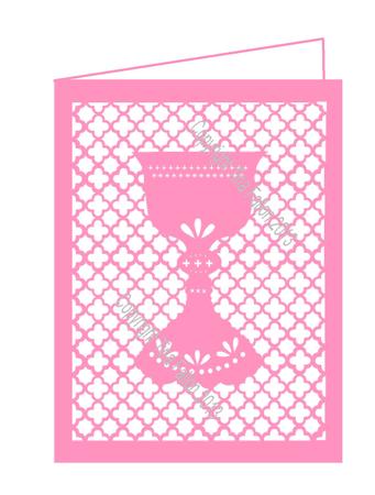 Communion Confirmation Baptism Card With Lattice Work