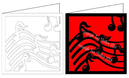Music - Musical Notes Card Template - File