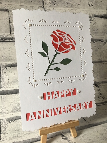 Card Template Anniversary Rose Machine File