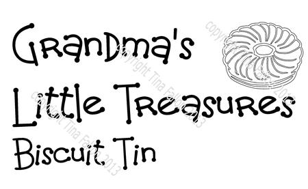Word Art Grandmas Little Treasures Biscuit Tin
