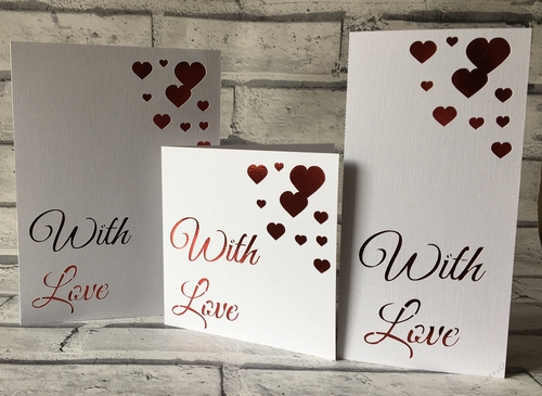 With Love With Love X 3 Card Templates - Cutting Machine Valentine, Wedding,Romance,Birthday