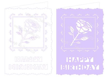 Happy Birthday Rose Card Template File