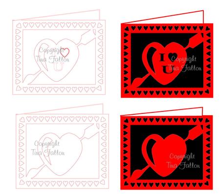 Love Hearts 2 Card Templates - Cutting Machine File