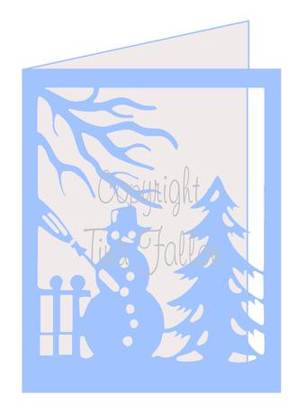Snowman Cut Out Aperture Card File