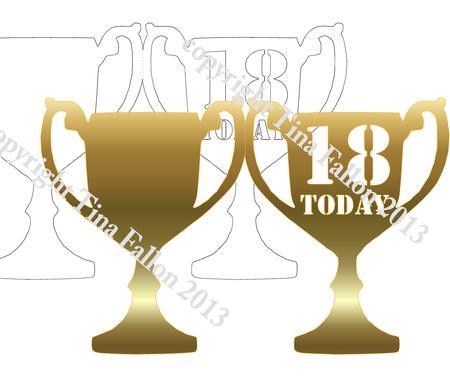 18th Football Cup Trophy Card Template